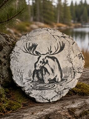 Stan Langtwait "Shapes of Clay" 7-inch Moose Plaque